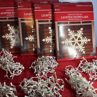 Christmas Lighted Snowflakes decor and lights