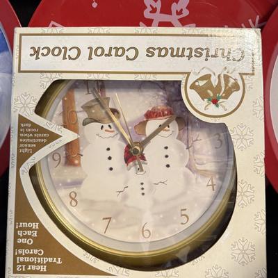 Christmas Platters, placemats, clock(shown upside down)