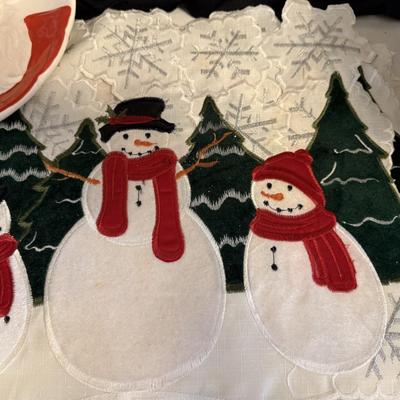 Christmas Platters, placemats, clock(shown upside down)