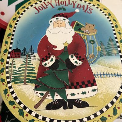 Christmas Platters, placemats, clock(shown upside down)