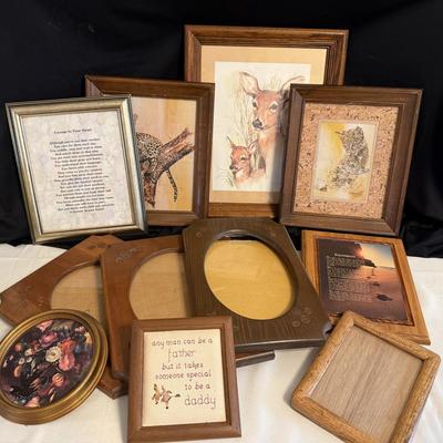 Group of framed art, picture frames