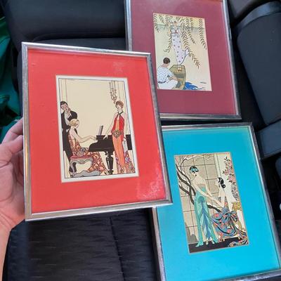 George Barbier Vintage Prints Art Deco with Frames 8” x 10”