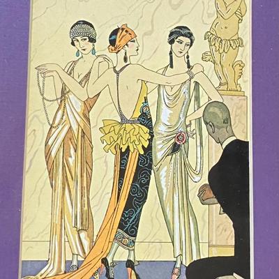 George Barbier Vintage Prints Art Deco with Frames 8” x 10”