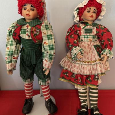 Raggie Anne and Andy Porcelain Dolls