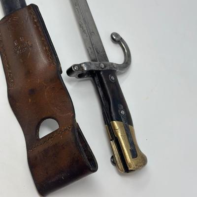 Sale Photo Thumbnail #107: Original antique French Model 1874 “Gras” bayonet, manufactured at the famous St. Etienne arsenal. c. 1877