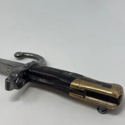 Sale Photo Thumbnail #109: Original antique French Model 1874 “Gras” bayonet, manufactured at the famous St. Etienne arsenal. c. 1877