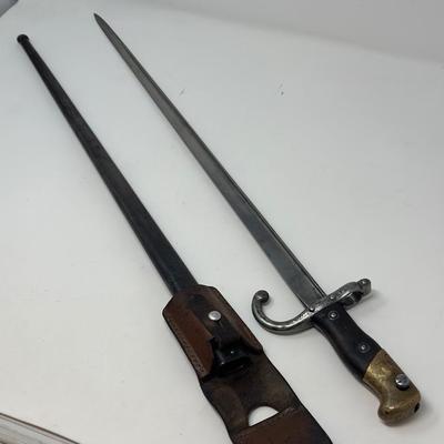 Sale Photo Thumbnail #101: Original antique French Model 1874 “Gras” bayonet, manufactured at the famous St. Etienne arsenal. c. 1877
