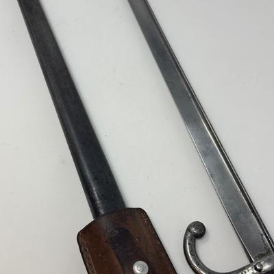 Sale Photo Thumbnail #103: Original antique French Model 1874 “Gras” bayonet, manufactured at the famous St. Etienne arsenal. c. 1877