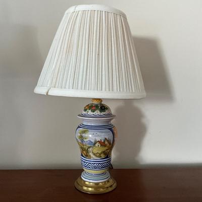 871 Vintage Hand-painted Italian Deruta Pottery Lamp