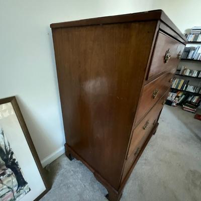 873 Antique Chippendale 4-Drawer Mahogany Dresser