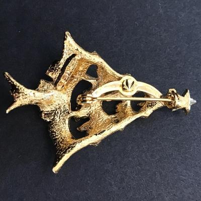 Sale Photo Thumbnail #52: Very nice vintage Gerrys gold tone Christmas brooch. Please see attached photos.