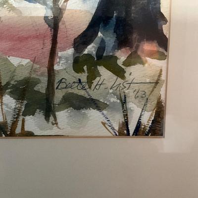 874 1963 Original Watercolor by Bette H. List 1963