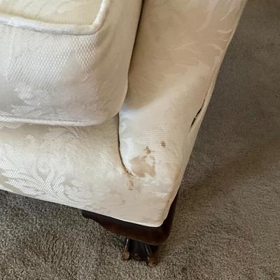 875 Vintage White Chippendale Wingback Chair