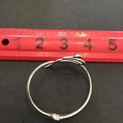 Sale Photo Thumbnail #85: Silvertone vintage, hinged snake bracelet. Please see attached photos.