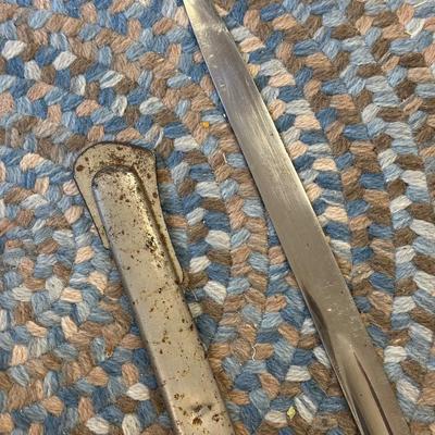 Sale Photo Thumbnail #134: Triple engraved blade with WK&C SOLINGEN markings. 37 1/2” overall length
