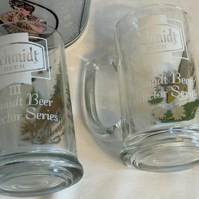 Pepsi glass canister, Schmidt beer mugs