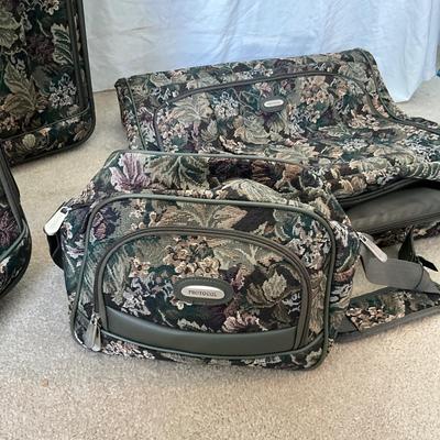 882 Lot of Protocol Floral Tapestry Suitcases
