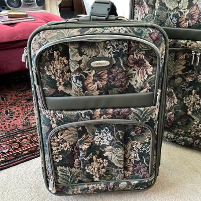 882 Lot of Protocol Floral Tapestry Suitcases