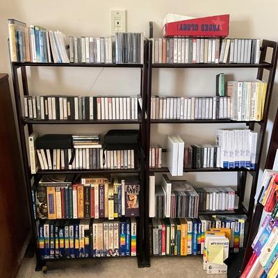 883 Large Two-shelves of Cassette Tapes & VHS Tapes of Spiritual Holistic Healing