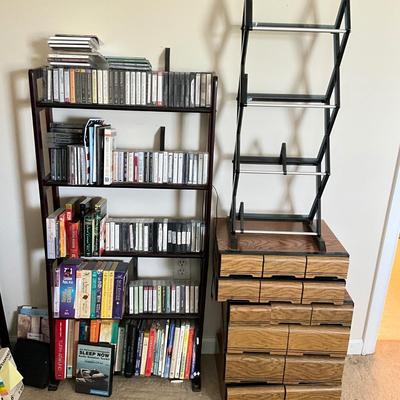 884 Large Assorted Lot of Cassette Tapes with Cassette Drawers