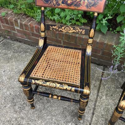 PAIR OF GILDED AND EBONIZED BALTIMORE FANCY CHAIRS