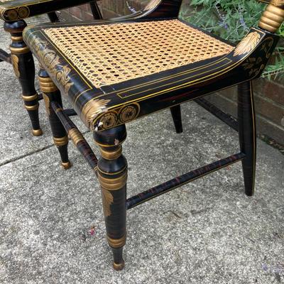 PAIR OF GILDED AND EBONIZED BALTIMORE FANCY CHAIRS