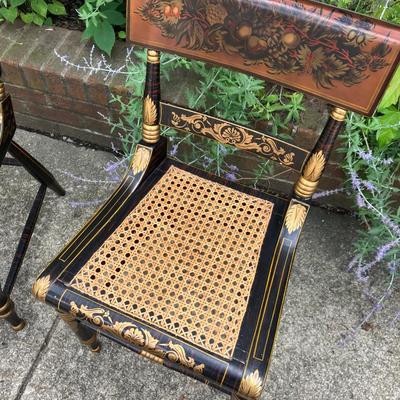PAIR OF GILDED AND EBONIZED BALTIMORE FANCY CHAIRS