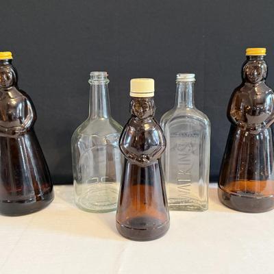 Vintage Mrs Butterworth syrup bottles, Scotland Liquor bottle, Watkins glass bottles