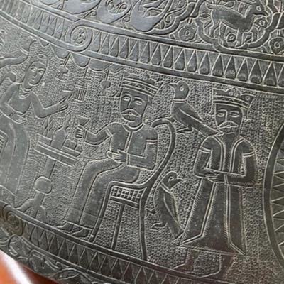 Large Mamluk tinned copper basin, Egypt or Syria, circa late 15th century- early 16th century