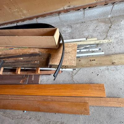 Pile of wood, pvc, pipes