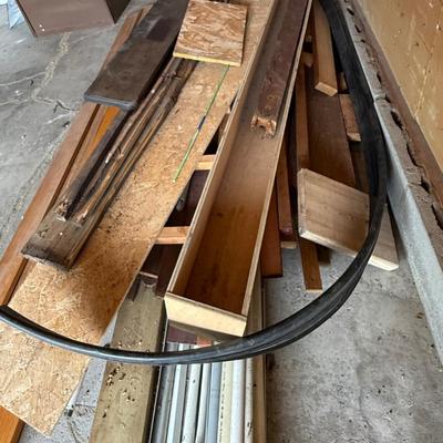 Pile of wood, pvc, pipes
