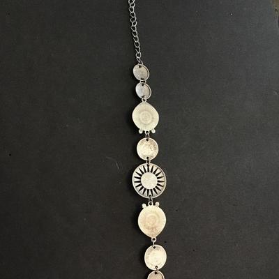 Very nice vintage SilverTone bracelet with earth polished stones