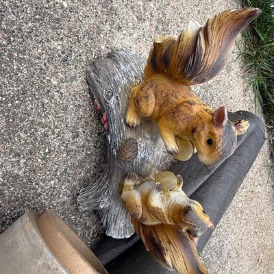 Squirrel decor, plastic roll, grown fabric