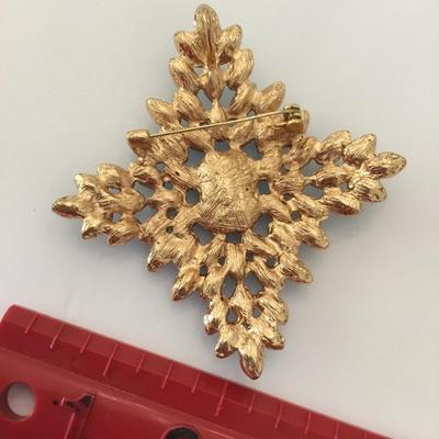 Large vintage, gold, tone brooch