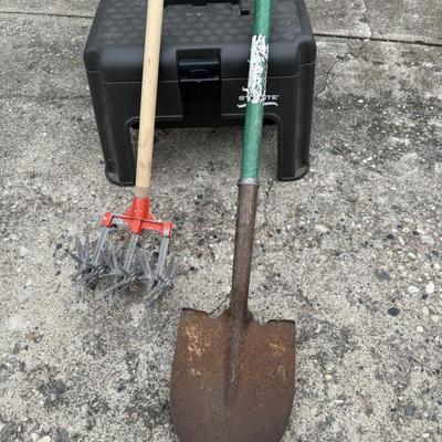 Garden tools and garden bench