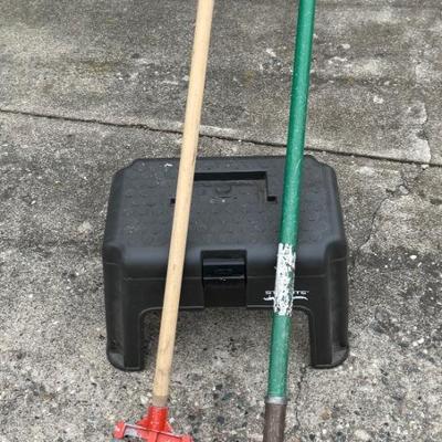 Garden tools and garden bench