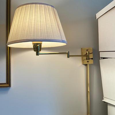 716 Pair of Two Brass Wall Mounted Lamps