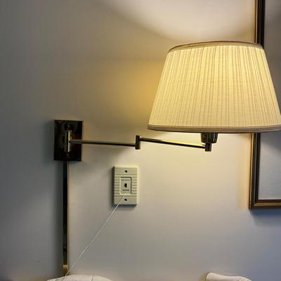 716 Pair of Two Brass Wall Mounted Lamps