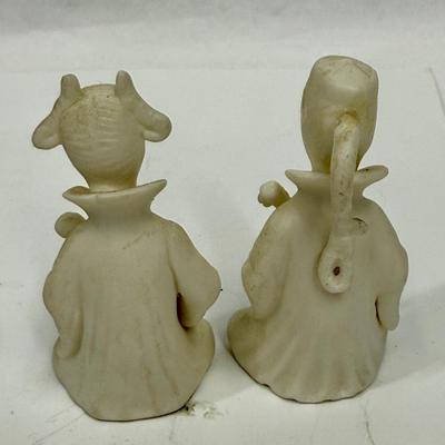 Sale Photo Thumbnail #170: In fair to good used condition. One of the figurines has been reglued on the back of head. And one saucer has small chip.