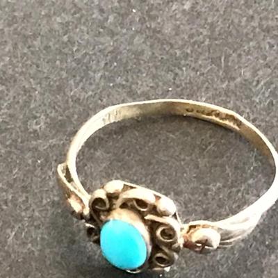 Size 5.5 Vintage Sterling turquoise Ring