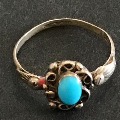 Size 5.5 Vintage Sterling turquoise Ring