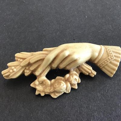 Wheat sheaf Celluloid Antique Brooch