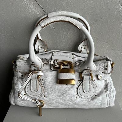 Chloe Paddington Bag in white leather