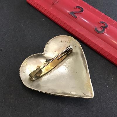 Large Heart Brooch Mixed Metals
