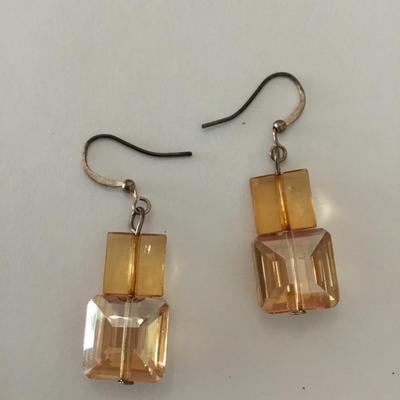 Beautiful peach, crystal earrings