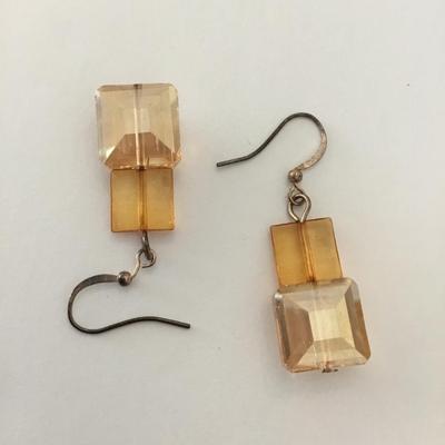 Beautiful peach, crystal earrings