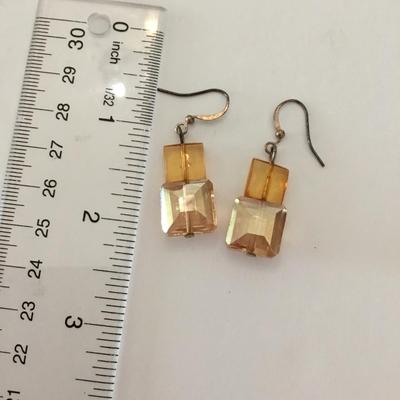 Beautiful peach, crystal earrings