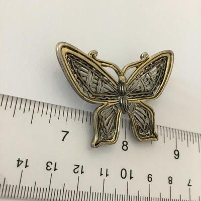 Beautiful MJ Gold and silver, toned butterfly brooch