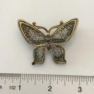 Beautiful MJ Gold and silver, toned butterfly brooch