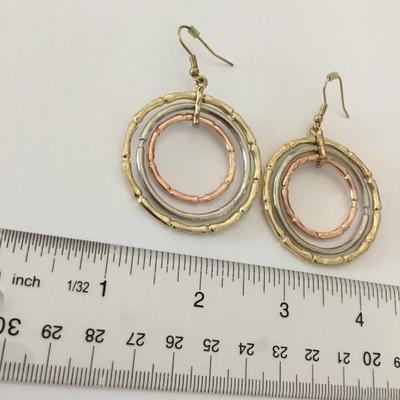 Cute multicolored, toned hoop, dangle, earrings